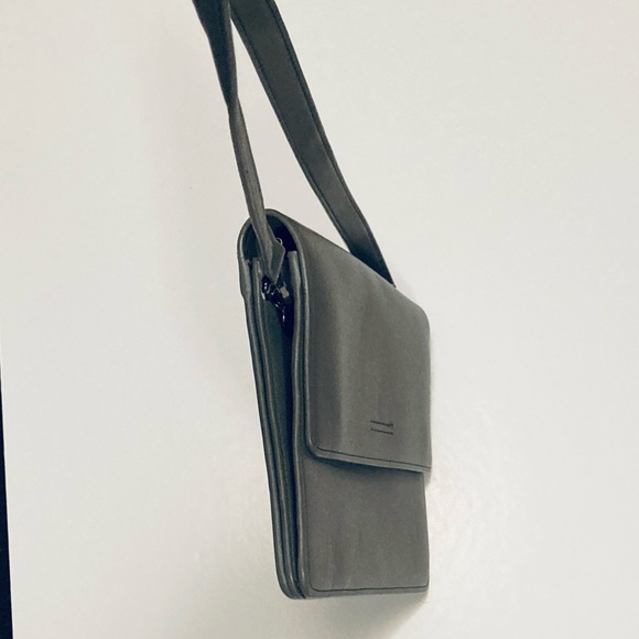 COLAB Montreal Vegan Leather Crossbody Bag Grey Envelope Style Multiple Pockets - Picture 5 of 10